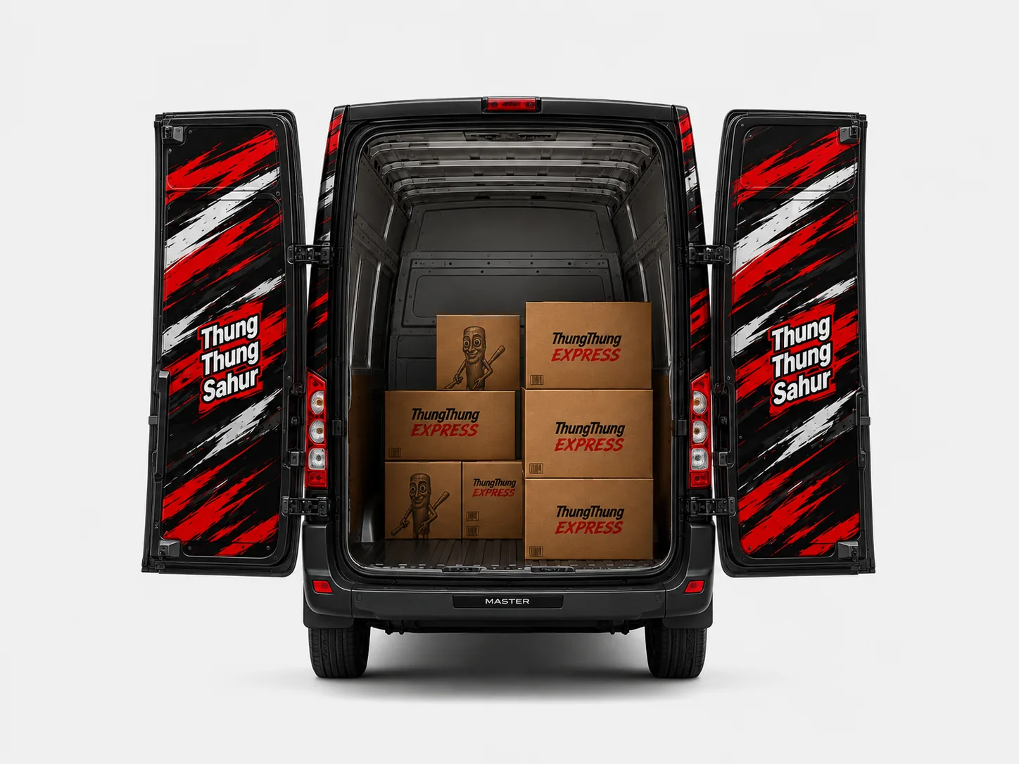 Renault Master mit geöffnetem Laderaum von hinten