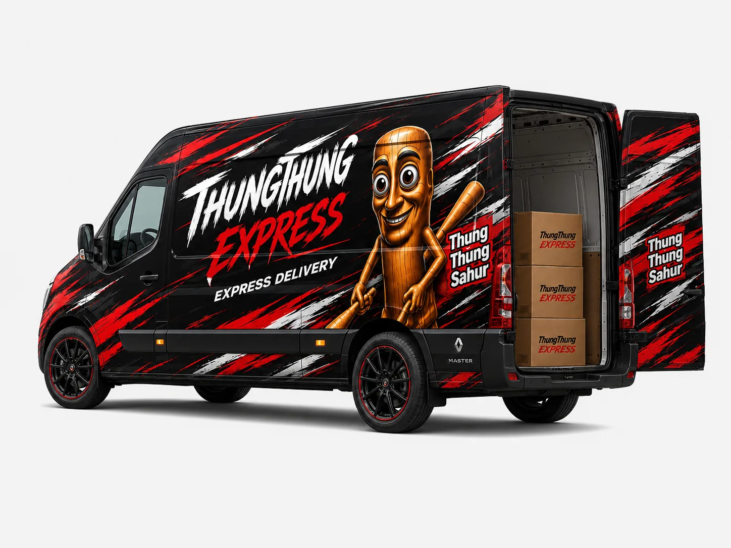 Renault Master mit geöffnetem Laderaum, seitlich